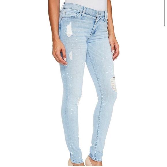 Hudson Women's Mid Rise Nico Super Skinny Distressed Denim Jeans SZ 26 Blue NWT - Picture 1 of 9